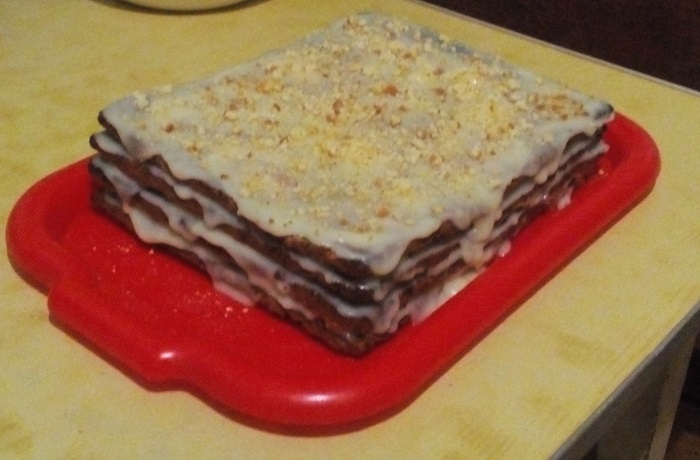 Homemade Raffaello cake with cottage cheese