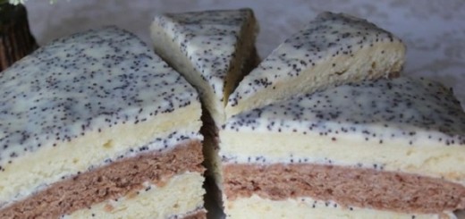 Sour cream cake with sour cream and poppy seeds