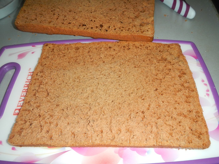 Chocolate biscuit on kefir for cake