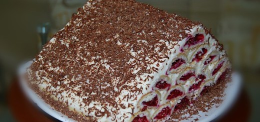Cake Monastic hut with cherries and sour cream