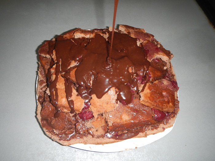 Quick homemade cake Cherry in chocolate