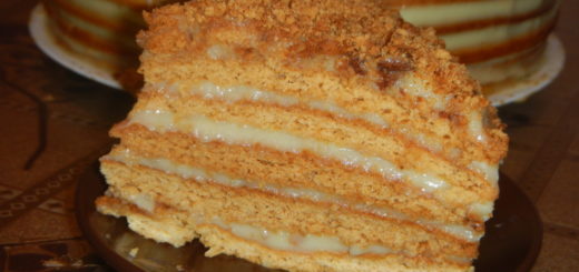 Classic honey cake with custard