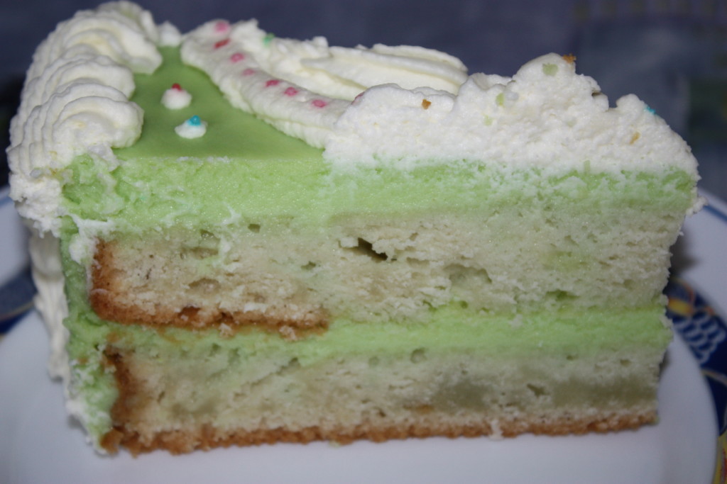 Cut emerald cake