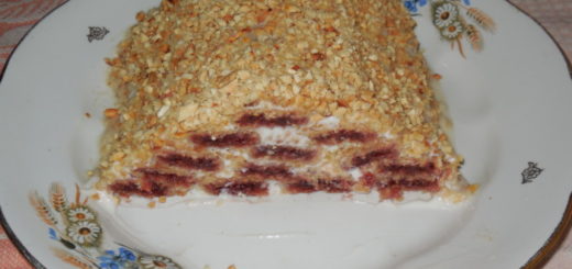 Cake Monastic hut with sour cream without baking
