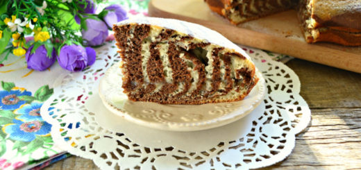 Zebra cake on kefir