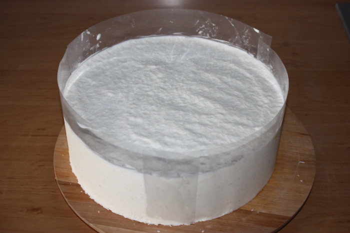 Бисквитно-йогуртовый торт с покрытием велюр