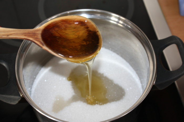 Homemade caramel for cake, cream or topping