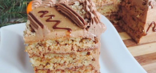 Peanut Cake with Butter Cream with Condensed Milk