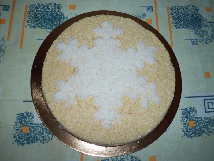 Лучший новогодний торт Снежинка без выпечки - из вафельных коржей с кокосовой стружкой