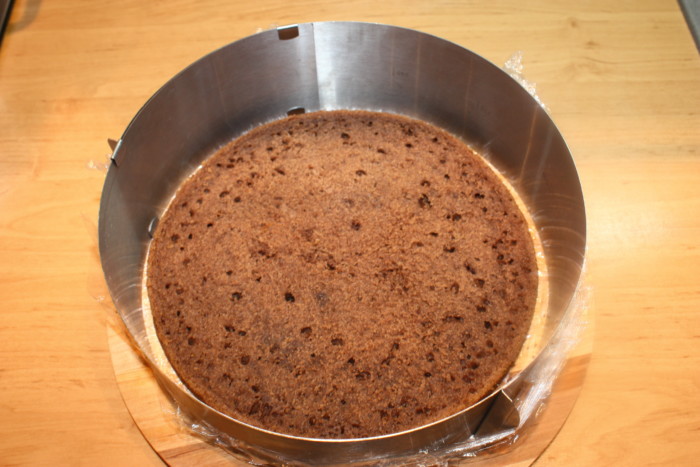 Муссово-бисквитный торт с фруктами и велюровым покрытием