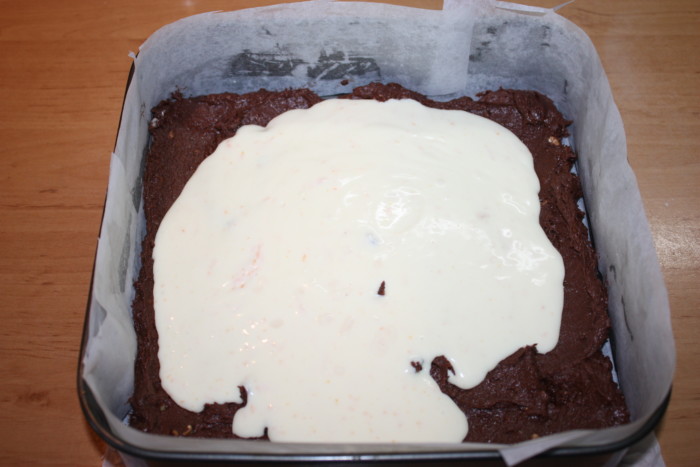 Marbled chocolate brownie with cream cheese