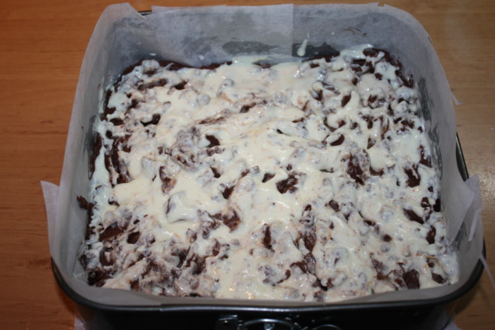 Marbled chocolate brownie with cream cheese