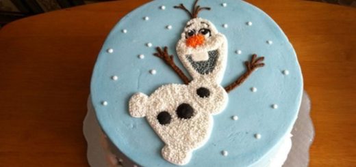 New Year&#39;s cake with a snowman